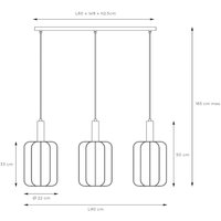 Lucide Corina hänglampa, creme, 3 lampor, E27