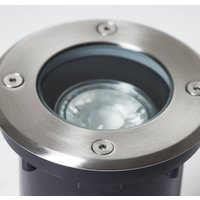 Brilliant Itch recessed floor light, Ø 11 cm, stainless steel, metal