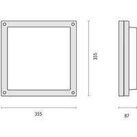 Performance in Lighting Bliz Square 40 wall lamp 3,000 K white dimmable