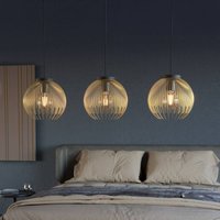 EGLO Venezuela pendant light, black/gold, 3-bulb
