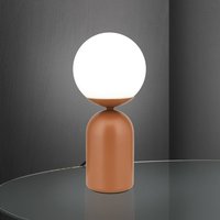 ORION Stanley table lamp, coral red, height 32 cm, ceramic/glass