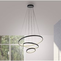 JUST LIGHT. GmbH JUST LIGHT. LED-hänglampa Cerchi, svart, 3 000 K