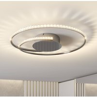 Plafonnier LED Lindby Joline, Ø 45 cm, cristaux, métal
