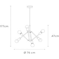 Lucide Suspension Lester, à six lampes, réglable