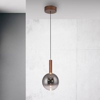 Paul Neuhaus LED-hänglampa Bowl, Ø 20 cm, brun/grå