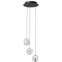 LOOM DESIGN LED pendant light Ice Ball 3, clear, acrylic