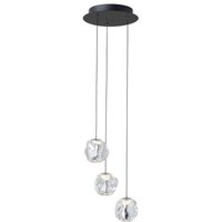 LOOM DESIGN LED-pendellampa Ice Ball 3, klar, akryl