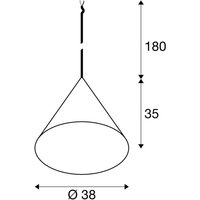 SLV hänglampa Magico, Ø 38 cm, vit matt, metall