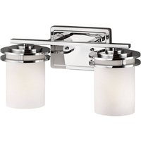 KICHLER LED-vägglampa Hendrik IP44 krom/glas, 2 lampor