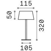 Ideallux Ideal Lux LED rechargeable outdoor table lamp Pure, white metal 32 cm
