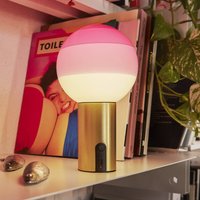 MARSET batteridriven bordslampa Dipping Light, rosa/mässing, dimbar