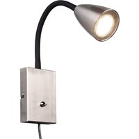 Trio Lighting Vägglampa Wanda med stickpropp, matt nickel