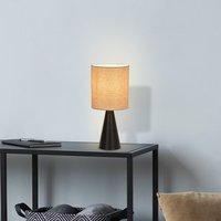 COREP Sally table lamp, matt black/beige, height 33 cm, metal/fabric