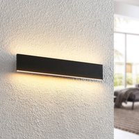 Lindby LED-vägglampa Ignazia, 47cm, svart, metall, upp/ner