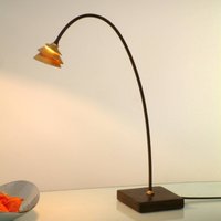 Holländer Elegant table lamp SNAIL in iron - brown-gold