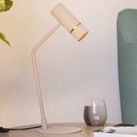 EGLO LED-bordslampa Caminia, höjd 48,5 cm, sandfärgad, stål