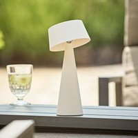 Sigor LED-bordslampa Solino, vit, solcell/USB, 26 cm, IP44