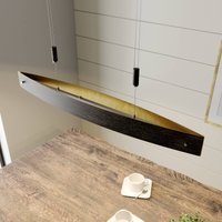 Lucande Svarta LED-hänglampa Lio med gulddekor
