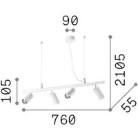 Ideallux Ideal Lux hänglampa Dynamite mässing/svart metall 4 lampor.