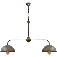 Moretti Luce Circle hanging light in antique brass, two-bulb