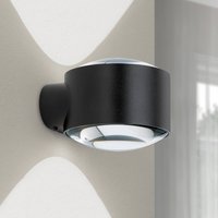 ORION Tatra LED outdoor wall lamp, black, Ø 10.2 cm, aluminium, up/down