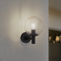 Lindby utomhusvägglampa Dangan, klar, glas, Ø 20 cm