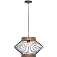 Viokef Darling pendant light, steel and wood, angular