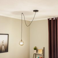 EMIBIG LIGHTING Glassy pendant light, decentralised, black, graphite, glass, 14 cm