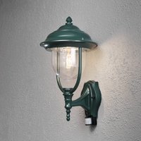 Konstsmide Utomhusvägglampa Parma med rörelsedetektor, grön