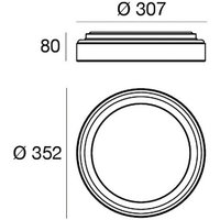 Linea Light LED-vägglampa Iside, vit, metall, Ø 35 cm, IP40
