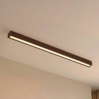 Lucande Emara LED ceiling light, dark wood, oak, dimmable