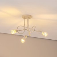 HELam Plafonnier Oxford, sable, Ø 44 cm, métal, à 3 lampes, E27