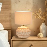 COREP Cyclades table lamp, ivory/beige, 35 cm, linen/ceramic