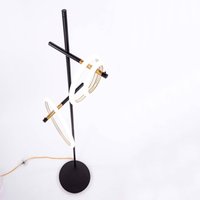 LED-Stehleuchte Ulaop, drei Ringe, schwarz