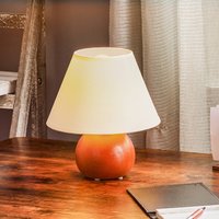 Lamkur Gill table lamp, rustic wood/white lampshade