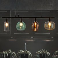 Nowa Telesto hanging light, glass lampshades, 4-bulb