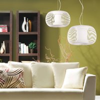 ACB ILUMINACIÓN Mirta pendant light, lampshade made of acrylic struts, white, Ø 45 cm