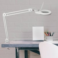Lampe à loupe LED MAULviso, blanche, hauteur 50 cm, pince