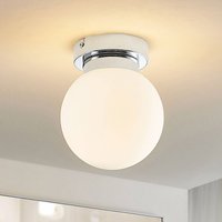 Lindby Tavino ceiling light, spherical shade, chrome