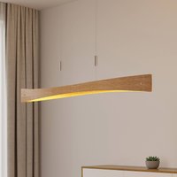 Lindby LED-hänglampa Beazina, ek, metall, 118cm