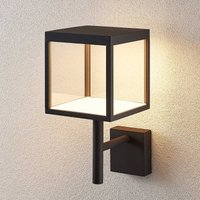 Lucande kinkiet LED Cube, antracyt, szkło, 37cm, IP54