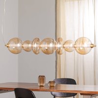 Eko-Light LED-hänglampa Daphne, glas bärnstensfärgat transparent, längd 118 cm