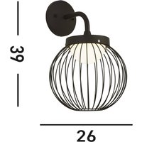 Searchlight LED-utomhusvägglampa X Cabin, IP44, svart, metall