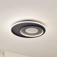 Lindby LED ceiling lamp Inessa, Ø 51 cm, black, CCT, dimmable