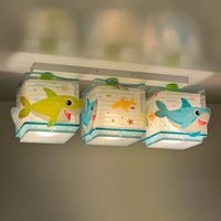 Dalber Little Shark plafonnier motif mer 3 lampe