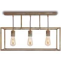 Moretti Luce Cubic³ 3384 ceiling lamp three-bulb antique brass