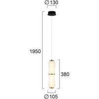 Viokef LED-hänglampa Dereck, vit/bronsfärgad, Ø 10 cm, glas