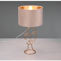 Reality Leuchten Bordslampa Mary med ansiktsdesign, beige/guld