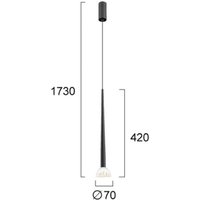 Viokef LED-hänglampa Rina, svart/klar, Ø 7 cm, metall/akryl