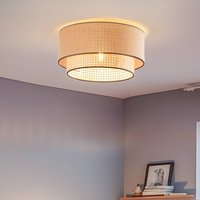 Duolla Boho ceiling light, rattan, beige/black